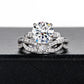 Moissanite Engagement Ring, 4.0 CTTW D Color VVS1, 925 Sterling Silver Crown-Style Wedding Eternity Band for Women, with Certificate