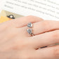 Adjustable Open Heart Moissanite Ring, 2 CTTW D Color VVS1, 925 Sterling Silver with Certificate