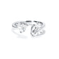 Adjustable Open Heart Moissanite Ring, 2 CTTW D Color VVS1, 925 Sterling Silver with Certificate