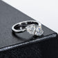 Adjustable Open Heart Moissanite Ring, 2 CTTW D Color VVS1, 925 Sterling Silver with Certificate