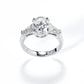 3-Stone Moissanite Engagement Ring, Round/Emerald/Oval Cut D Color VVS1 in 925 Sterling Silver, Anniversary Wedding Promise Ring for Women