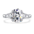3-Stone Moissanite Engagement Ring, Round/Emerald/Oval Cut D Color VVS1 in 925 Sterling Silver, Anniversary Wedding Promise Ring for Women