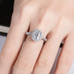 Radiant or Oval Cut Moissanite Engagement Ring Set, D Color VVS1 Clarity in 925 Sterling Silver, Elegantly Gift Packed Anniversary Promise Jewelry