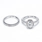Radiant or Oval Cut Moissanite Engagement Ring Set, D Color VVS1 Clarity in 925 Sterling Silver, Elegantly Gift Packed Anniversary Promise Jewelry