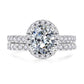 Radiant or Oval Cut Moissanite Engagement Ring Set, D Color VVS1 Clarity in 925 Sterling Silver, Elegantly Gift Packed Anniversary Promise Jewelry