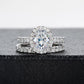 Radiant or Oval Cut Moissanite Engagement Ring Set, D Color VVS1 Clarity in 925 Sterling Silver, Elegantly Gift Packed Anniversary Promise Jewelry