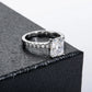 3 Carat Emerald Cut Moissanite Engagement Ring, D Color VVS1 in 18K Gold Plated 925 Silver, GRA Certified Anniversary Gift with Luxury Box