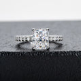 3 Carat Emerald Cut Moissanite Engagement Ring, D Color VVS1 in 18K Gold Plated 925 Silver, GRA Certified Anniversary Gift with Luxury Box