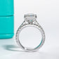 3 Carat Moissanite Bridal Set,  D Color VVS1 Round Cut in 925 Sterling Silver, Engagement Ring & Wedding Band for Women