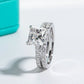 3 Carat Moissanite Bridal Set,  D Color VVS1 Round Cut in 925 Sterling Silver, Engagement Ring & Wedding Band for Women