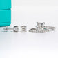 3 Carat Moissanite Bridal Set,  D Color VVS1 Round Cut in 925 Sterling Silver, Engagement Ring & Wedding Band for Women