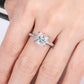 3 Carat Moissanite Bridal Set,  D Color VVS1 Round Cut in 925 Sterling Silver, Engagement Ring & Wedding Band for Women