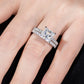 3 Carat Moissanite Bridal Set,  D Color VVS1 Round Cut in 925 Sterling Silver, Engagement Ring & Wedding Band for Women
