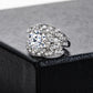 Moissanite Engagement Ring, Feather Eternity Band D Color VVS1 in 925 Sterling Silver, Wedding Promise Ring for Women with Certificate