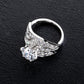 Moissanite Engagement Ring, Feather Eternity Band D Color VVS1 in 925 Sterling Silver, Wedding Promise Ring for Women with Certificate