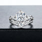 Crown Style Moissanite Eternity Band,4 CTTW D Color VVS1 Clarity, 925 Sterling Silver Engagement Wedding Ring for Women with Certificate