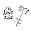 0.60 CT Pear & Snowflake Cut Moissanite Stud Earrings, 10K Gold Plated 925 Sterling Silver with GRA Certificate