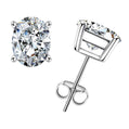 Oval Cut Moissanite Stud Earrings, 1 CT D Color VVS1 Clarity in 925 Sterling Silver, GRA Certified Earrings for Women