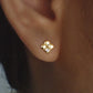 Pixel Rhombus Moissanite Stud Earrings, Rhombus Cut with GRA Certificate, 14K Gold Plated Sterling Silver