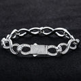 10mm Moissanite Infinity Link Bracelet, 18K Gold Plated 925 Sterling Silver, Adjustable 16cm-18cm Iced Out Unisex Jewelry with Hypoallergenic Design