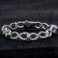 10mm Moissanite Infinity Link Bracelet, 18K Gold Plated 925 Sterling Silver, Adjustable 16cm-18cm Iced Out Unisex Jewelry with Hypoallergenic Design