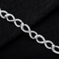 10mm Moissanite Infinity Link Bracelet, 18K Gold Plated 925 Sterling Silver, Adjustable 16cm-18cm Iced Out Unisex Jewelry with Hypoallergenic Design