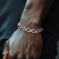 10mm Moissanite Infinity Link Bracelet, 18K Gold Plated 925 Sterling Silver, Adjustable 16cm-18cm Iced Out Unisex Jewelry with Hypoallergenic Design