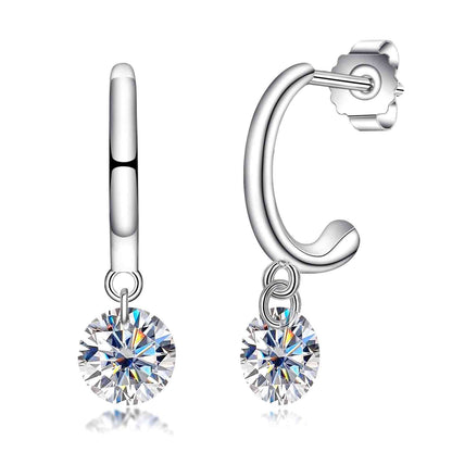 Moissanite Dangle Earring 2/4/6.56CTTW D Color VVS1 925 Sterling Silver Moissanite Drop Earring for Women Wife Her with Certificate