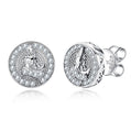 Buddha Hand Iced Out Stud Earrings  0.5cttw D Color Moissanite in 925 Sterling Silver  Hip Hop Street Style Jewelry