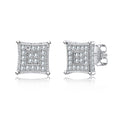 Unisex Iced Out Moissanite Screw Back Studs | 14K Gold Plated 925 Sterling Silver | Hip Hop Street Jewelry