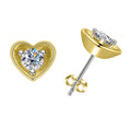 Two-Way Heart Earring Jackets  0.5 CT Moissanite Each in 14K Gold Plated 925 Silver   Convertible Studs for Women
