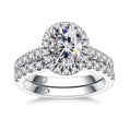 Radiant or Oval Cut Moissanite Engagement Ring Set, D Color VVS1 Clarity in 925 Sterling Silver, Elegantly Gift Packed Anniversary Promise Jewelry