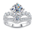Crown Style Moissanite Eternity Band,4 CTTW D Color VVS1 Clarity, 925 Sterling Silver Engagement Wedding Ring for Women with Certificate
