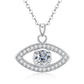 Evil Eye Necklace with Moissanite in Sterling Silver, Protection Jewelry Gift for Women & Men, Girlfriend & Boyfriend