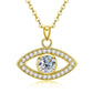 Evil Eye Necklace with Moissanite in Sterling Silver, Protection Jewelry Gift for Women & Men, Girlfriend & Boyfriend