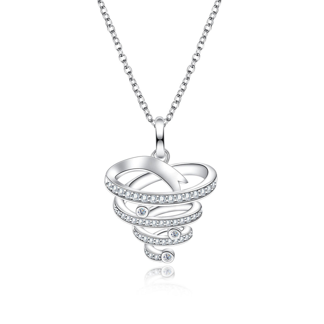 Vortex & Infinity Pendant Necklace with D Color VVS1 Moissanite, 925 Sterling Silver 40+2+3cm Adjustable Chain for Women, with Certificate