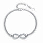 Infinity Symbol Anklet & Bracelet, D Color Moissanite Accent in 18K Gold Plated Sterling Silver, 23cm Adjustable Unisex Fine Jewelry