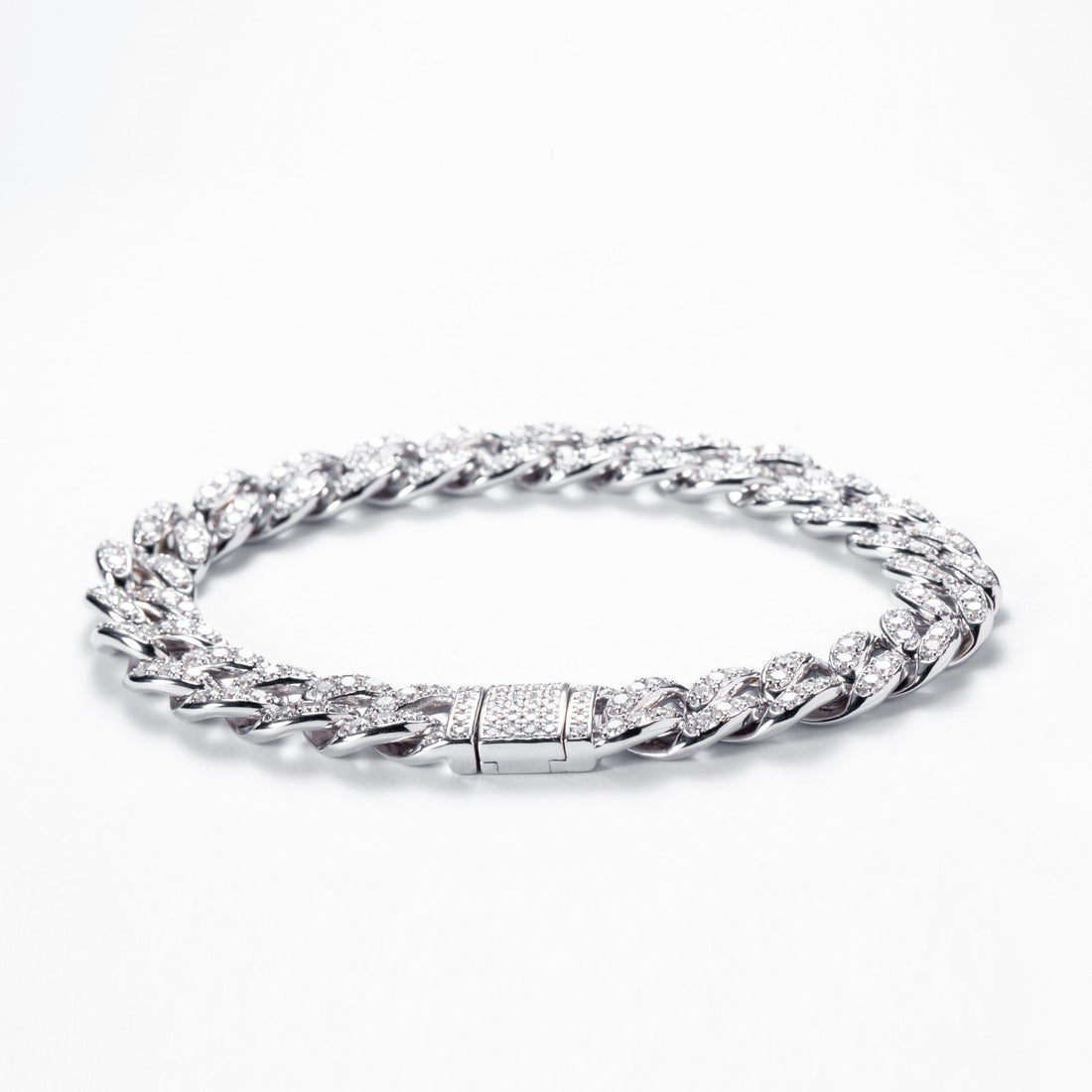 21.8-28.5 CTTW Moissanite Cuban Link Bracelet, D Color VVS1 Round Cut in 925 Sterling Silver, Iced Out Hip Hop Jewelry for Men & Women