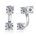 Moissanite Stud Earrings, 18K Gold Plated Sterling Silver, Wedding Anniversary Gift for Wife & Bride