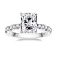 3 Carat Emerald Cut Moissanite Engagement Ring, D Color VVS1 in 18K Gold Plated 925 Silver, GRA Certified Anniversary Gift with Luxury Box