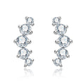 5-Stone Moissanite Ear Crawlers, Bezel Set 14K Gold Plated, Hypoallergenic GRA Certified