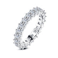 Moissanite Full Eternity Band, Round Cut D Color VVS1 in 925 Sterling Silver, Women's Wedding Ring