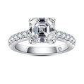 3 Carat Princess Cut Moissanite Engagement Ring, D Color in 925 Sterling Silver, GRA Certified for Women