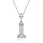 Bar Pendant Necklace with Pear Cut Moissanite, Cushion Cut D Color VVS1 Center Stone in 925 Sterling Silver, 40+2+3cm Adjustable Chain with Certificate