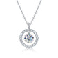 Circle Pendant Moissanite Necklace, Cushion Cut D Color VVS1 in 925 Sterling Silver, 40+2+3cm Adjustable Chain with Certificate
