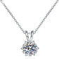 Floral Moissanite Pendant Necklace, 2.0 Carat Lab-Created Gemstone in Rhodium Plated 925 Sterling Silver, Hypoallergenic Gift for Women