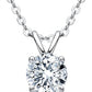 Solitaire Moissanite Pendant Necklace, 2 Carat D-E Color in 18K Gold Plated 925 Sterling Silver, GRA Certified Gift for Women with Jewelry Box