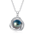 The Love Knot Pearl Pendant Necklace | Symbolizes Eternal Love with a AAAA Tahitian Black Pearl & D Color Moissanite, Crafted in 18K Gold Plated Sterling Silver