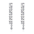 2-in-1 Convertible Tassel Drop Earrings | Moissanite Stud & Dangle Earrings in 925 Sterling Silver