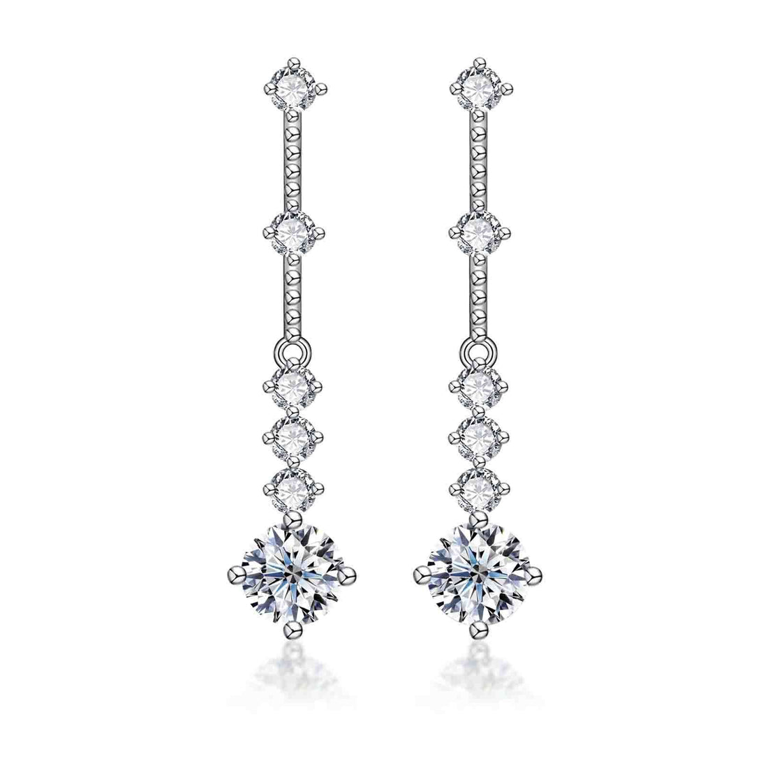 Moissanite Tassel Pendant Earrings in 925 Sterling Silver | Elegant Drop Dangle Earrings for Women
